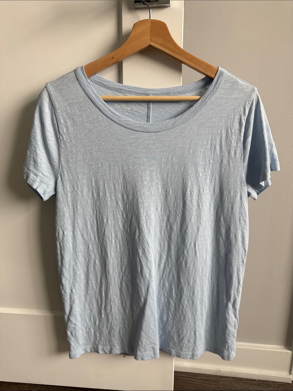 J. Crew Girlfriend Tee in Light Blue
